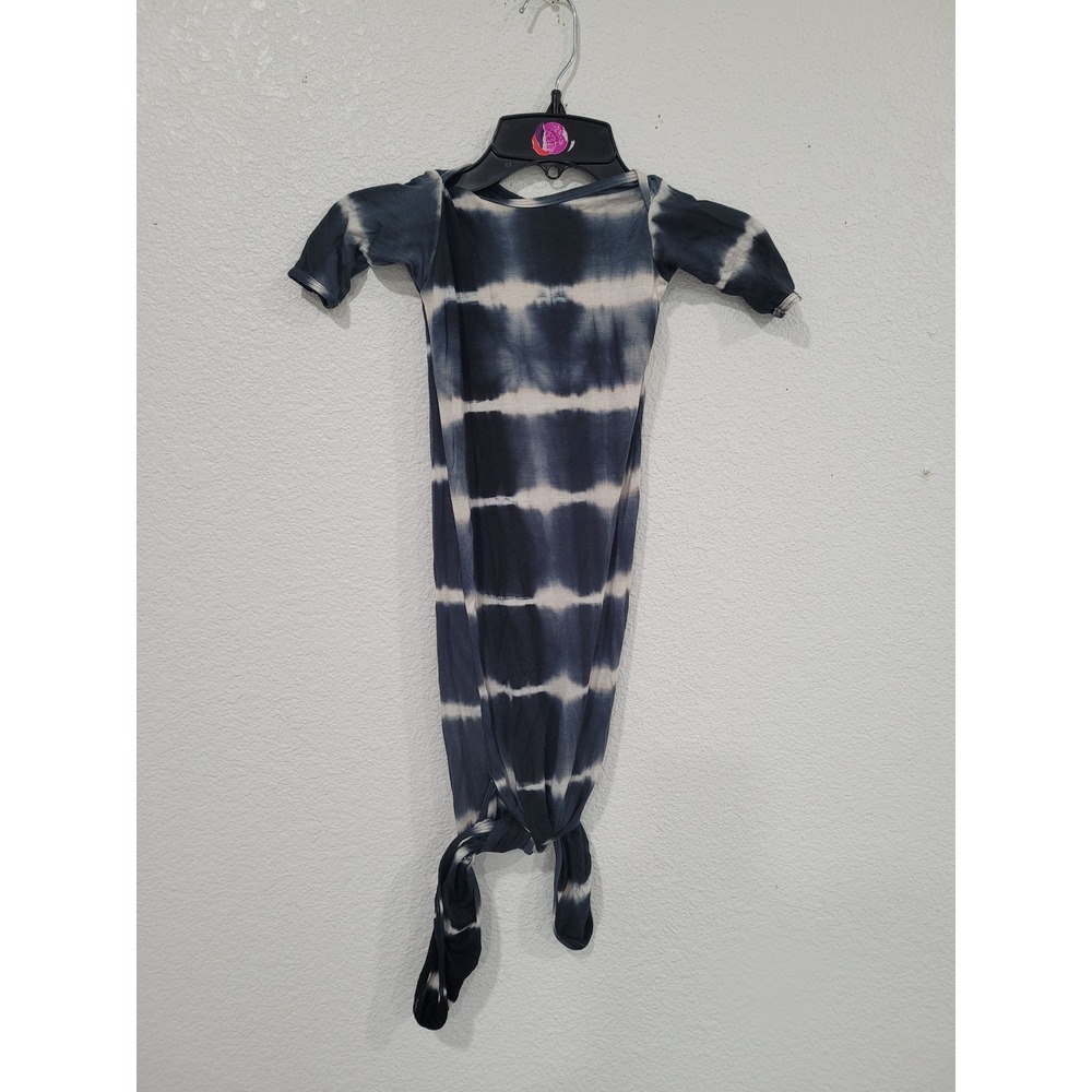 Cozys Navy Blue Tie Dye Knotted Baby Gown Long Sleeve 0-3 Months Sleeper #7